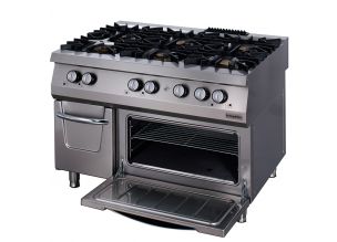 Masina de gatit pe gaz OZTI, inox, cu 6 arzatoare si cuptor, 120*90*85 cm