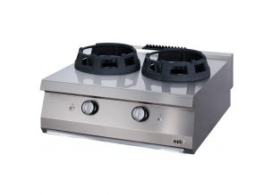 Masina de gatit pe gaz OZTI, inox, cu 2 arzatoare tip wok, 80*70*28 cm