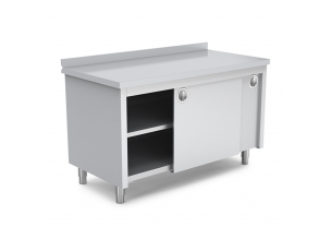 Masa de lucru inox cu dulap si polita intermediara 200*70*85