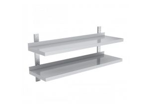 Polita inox dubla de perete ajustabila