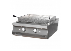 Grill pe gaz profesional OZTI, inox, cu roca vulcanica, 80*90*28 cm