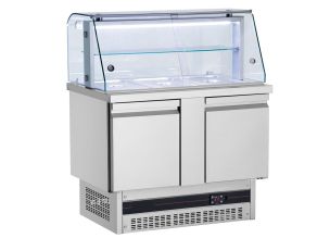 Salad bar 3 GN 1/1 cu 2 usi si geam panoramic, 239 lt.