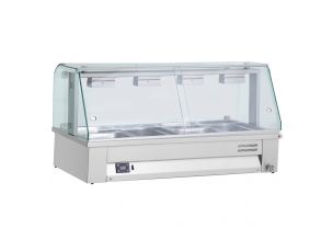 Bain-marie de banc, cu geam panoramic, 3 cuve, 105*65*65 cm