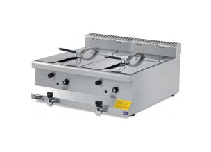 Friteuza gaz profesionala, inox, cu 2 cuve, 2*10 lt