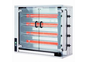 Rotisor profesional pe gaz cu 4 tepuse, 16-20 pui