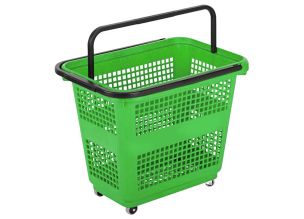 Cos supermarket cu roti 54 lt - Verde