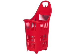 Cos supermarket cu roti 70 litri - Rosu