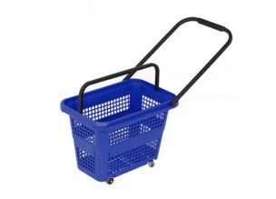 Cos supermarket cu roti 32 lt - Albastru