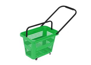 Cos supermarket cu roti 32 lt - Verde