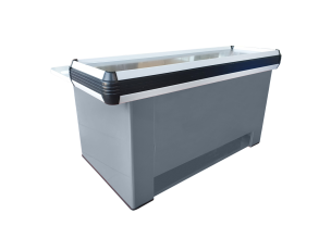 Masa tandem gri pentru casa de marcat 1,8 m rama din PVC dur