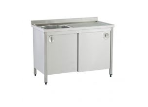 Spalator cu 1 cuva pe partea dreapta, dulap, inox, 120*70*85 cm