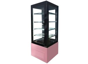 Vitrina frigorifica verticala, cofetarie, RAL3015-ROZ, geam drept, ventilata