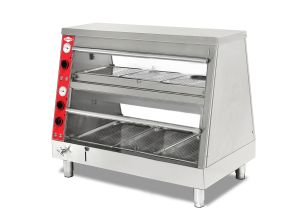 Vitrina calda de banc, inox, cu 2 polite si 6 cuve GN, 115*69*93 cm