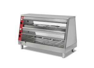 Vitrina calda de banc, inox, cu 2 polite si 8 cuve GN, 150*69*93 cm