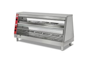 Vitrina calda de banc, inox, cu 2 polite si 10 cuve GN, 150*69*93 cm