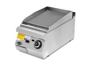 Grill pe gaz profesional, inox, cu suprafata striata PLUS, 40*90*30 cm