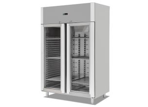 Dulap frigorific vertical inox cu 2 usi din sticla, 1400 lt