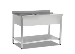 Masa inox de intrare pe stanga pentru masini de spalat vase tip tunel 60*75*89
