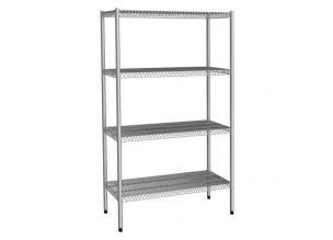 Raft depozitare cu 4 polite din sarma inox AISI 304 - 53*76 cm