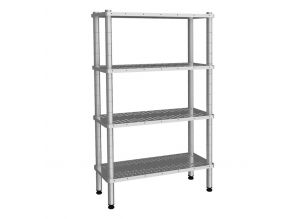 Raft depozitare cu 4 polite netede din inox AISI 304 - 61*183 cm