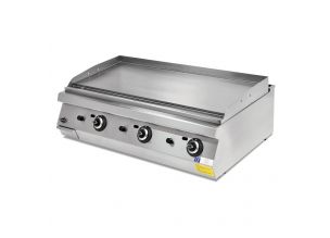 Grill pe gaz profesional, inox, cu suprafata neteda PLUS, 120*90*30 cm