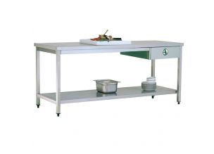 Masa de lucru inox cu polita inferioara si sertar 120*60*85