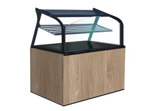 Vitrina neutra orizontala, decor lemn A447-SAMARA, geam drept, 130 cm