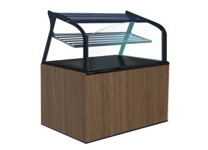 Vitrina neutra orizontala, decor lemn A398-NUC-ITALIAN, geam drept, 150 cm