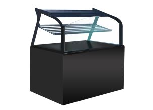 Vitrina neutra orizontal, RAL9005-NEGRU, geam drept, 130 cm