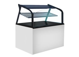 Vitrina neutra orizontala, RAL9010-ALB, geam drept, 150 cm