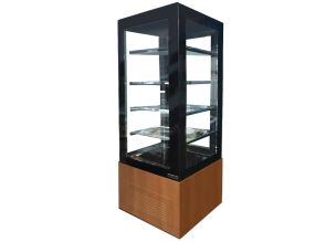 Vitrina frigorifica verticala, cofetarie, decor lemn A333-BERGAMA, geam drept, ventilata