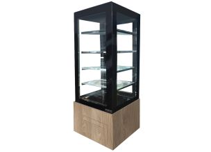 Vitrina frigorifica verticala, cofetarie, decor lemn A447-SAMARA, geam drept, ventilata