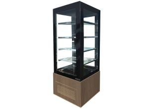 Vitrina frigorifica verticala, cofetarie, decor lemn A398-NUC-ITALIAN, geam drept, ventilata