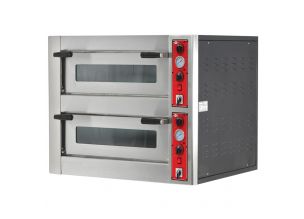 Cuptor profesional pentru pizza, electric, 2 vetre, 4+4 pizza / 33 cm