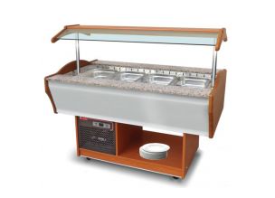 Salad bar, inox, 6*1/1 GN, racire ventilata, 220*90*85/131 cm