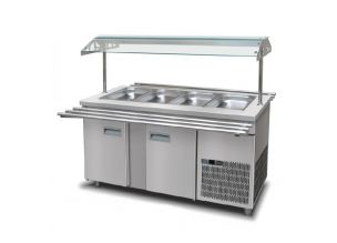 Salad bar, inox, 6*1/1 GN, racire ventilata, 220*90*85/131 cm