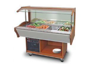 Salad bar, de perete, inox, 4*1/1 GN, 155*90*85/137 cm