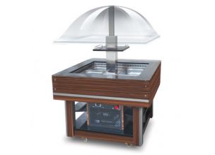 Salad bar, inox, 8*1/1 GN, racire ventilata, 153*153*135/170 cm