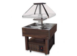 Salad bar, inox, 4*1/1 GN, racire ventilata, 100*100*135/170 cm