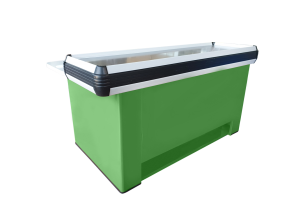 Masa tandem verde pentru casa de marcat 1,8 m rama din PVC dur