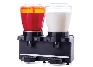 Aparat dozator special suc, ceai rece, salgam capacitate 1 bazin 22 lt mixer + 1 bazin 22 lt dispersie cu panou analog - GALBEN