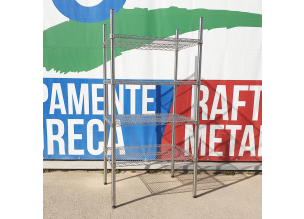 Raft inox depozitare cu 4 polite din sarma 90*62*180 cm