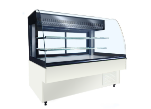 Vitrina frigorifica orizontala, cofetarie, D129-ALB PERLAT, geam curbat, statica, 160 cm