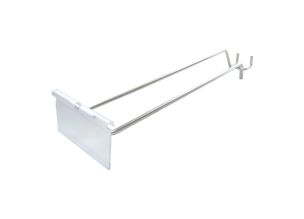 Carlig cu eticheta 20 cm, P50 pt rafturi metalice perforate albe