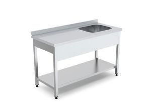Spalator cu 1 cuva pe partea dreapta, picurator si polita inferioara, inox, 180*70*85 cm