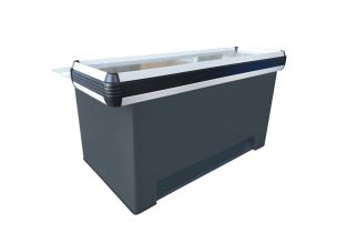 Masa tandem antracit pentru casa de marcat 1,8 m rama din PVC dur