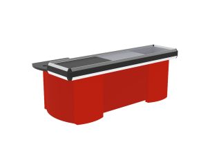 Masa tandem pentru casa de marcat 2.1 m, cu banda si rama din aluminiu