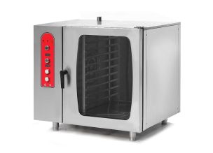 Cuptor profesional gastro pe gaz cu convectie si abur, panou electronic, 10 cuve GN1/1