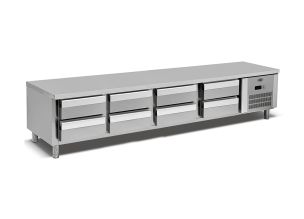 Masa rece undercounter inox cu 8 sertare GN 1/1, profesionala
