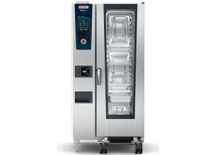 Cuptor profesional RATIONAL iCombi Pro gastro/patiserie, electric cu umidificare automata si boiler, 20 tavi GN1/1 + carucior